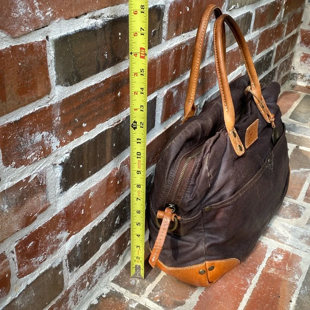 WILL LEATHER GOODS Canvas & Leather Overnighter/Briefcase/Laptop Bag